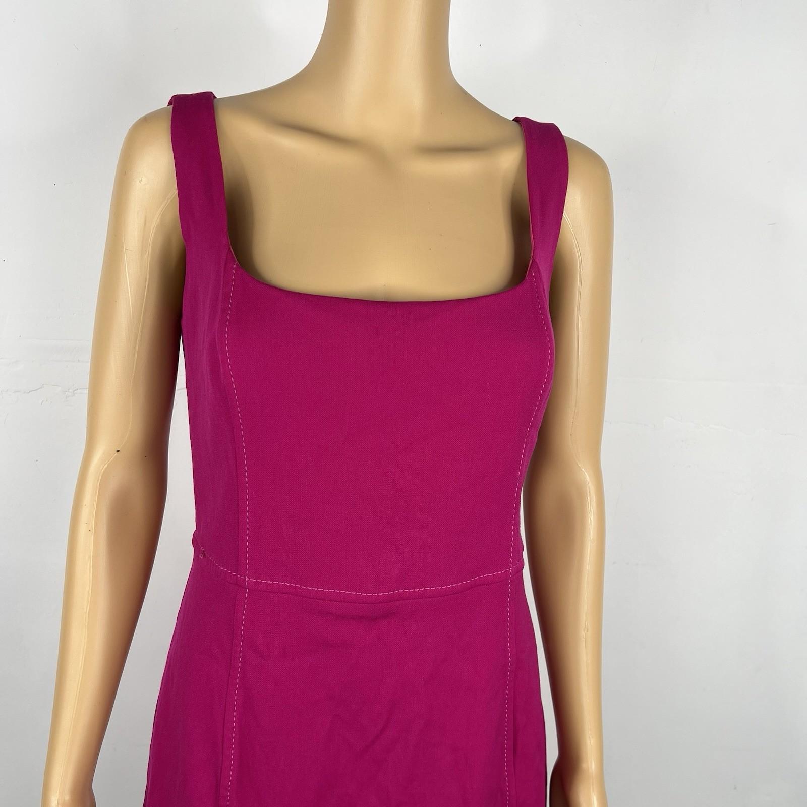 Armani Collezioni Virgin Wool Sleeveless Sheath Dress Size 12 Made In Italy