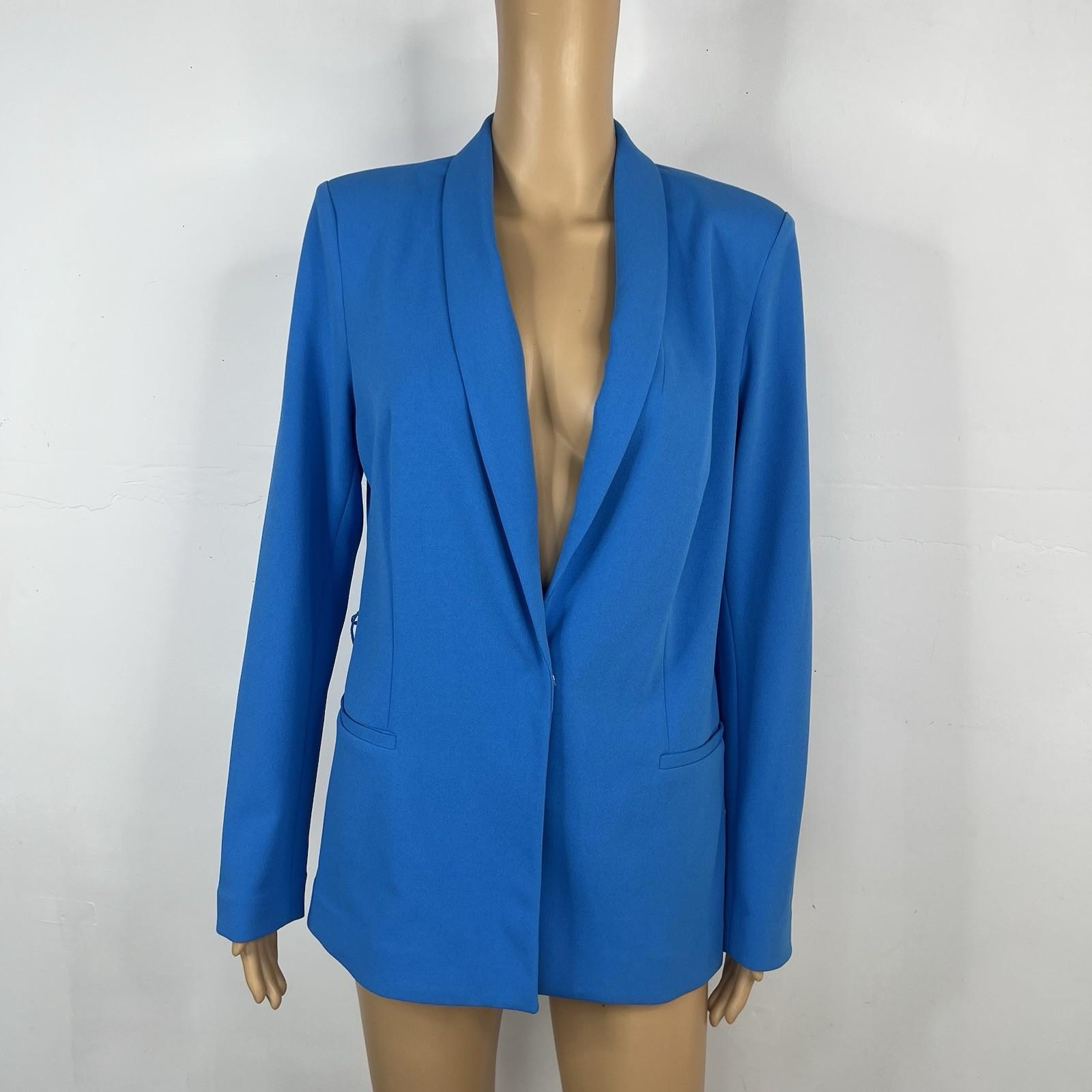 White House Black Market 2PC Stretch Pant Suit Size 8 Isla One Button Blue New