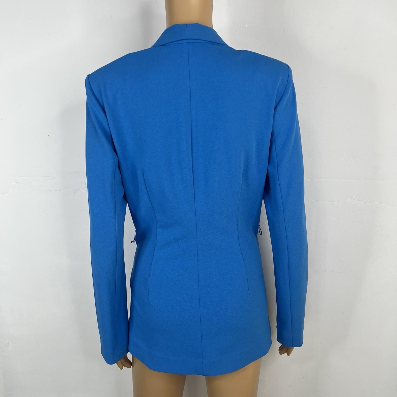 White House Black Market 2PC Stretch Pant Suit Size 8 Isla One Button Blue New