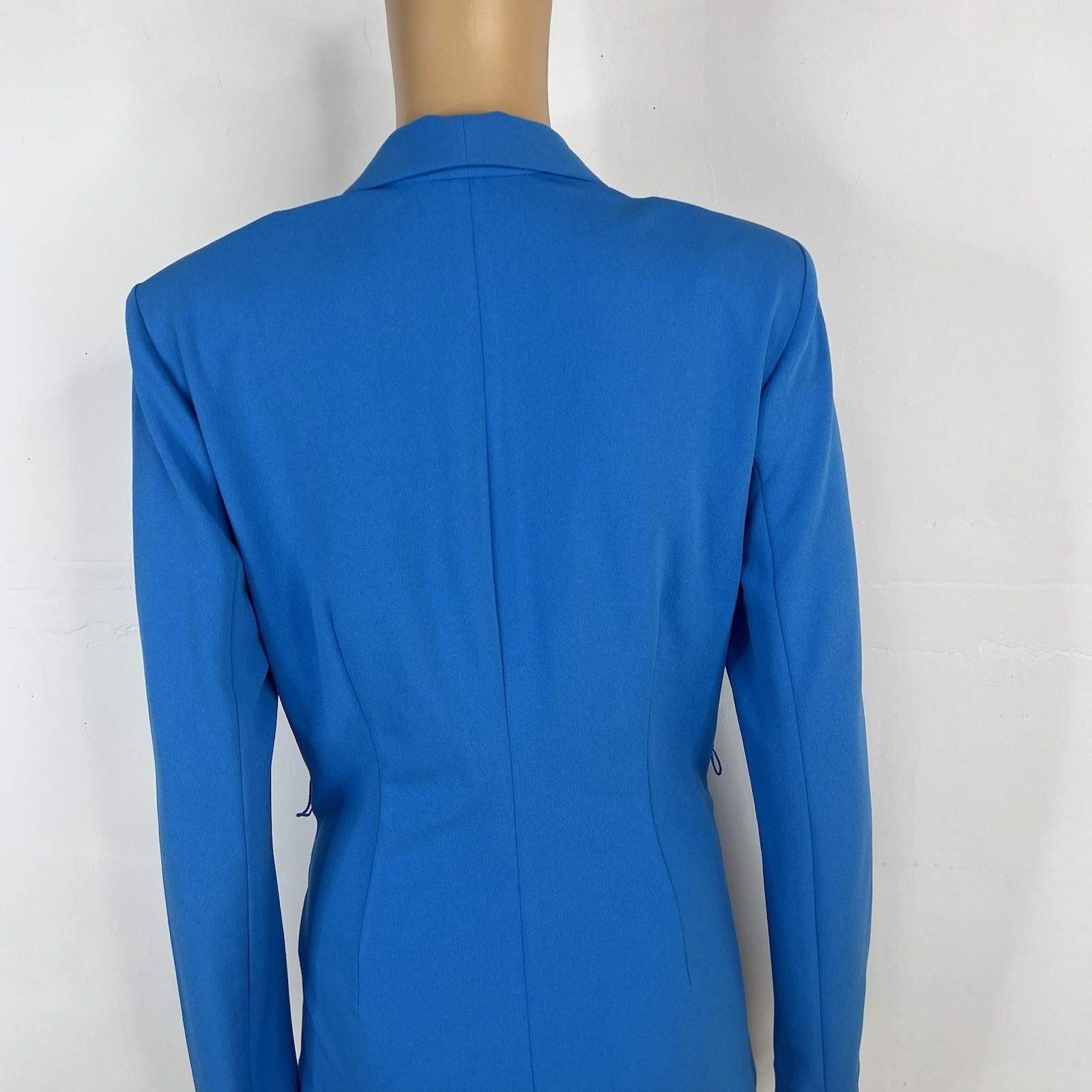 White House Black Market 2PC Stretch Pant Suit Size 8 Isla One Button Blue New