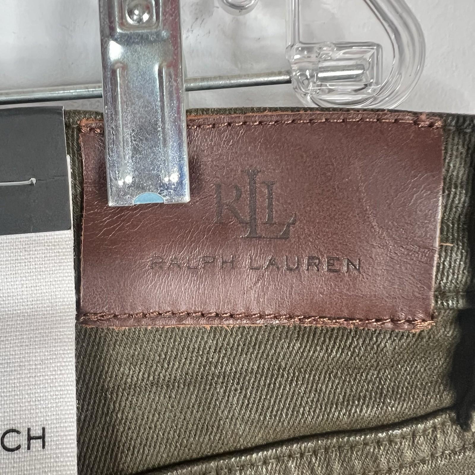 Lauren Ralph Lauren Coated Straight Ankle Jeans Olive Fern Wash Plus Size20W New