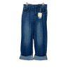 Halara Flex Jeans Women Blue Rolled Hem Wide Leg Denim Size L High Waisted New