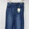 Halara Flex Jeans Women Blue Rolled Hem Wide Leg Denim Size L High Waisted New