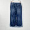 Halara Flex Jeans Women Blue Rolled Hem Wide Leg Denim Size L High Waisted New