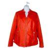 Marc New York Andrew Marc Faux Leather Suede Moto Jacket Size M Rust Orange Zip