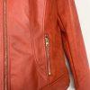 Marc New York Andrew Marc Faux Leather Suede Moto Jacket Size M Rust Orange Zip