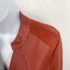 Marc New York Andrew Marc Faux Leather Suede Moto Jacket Size M Rust Orange Zip