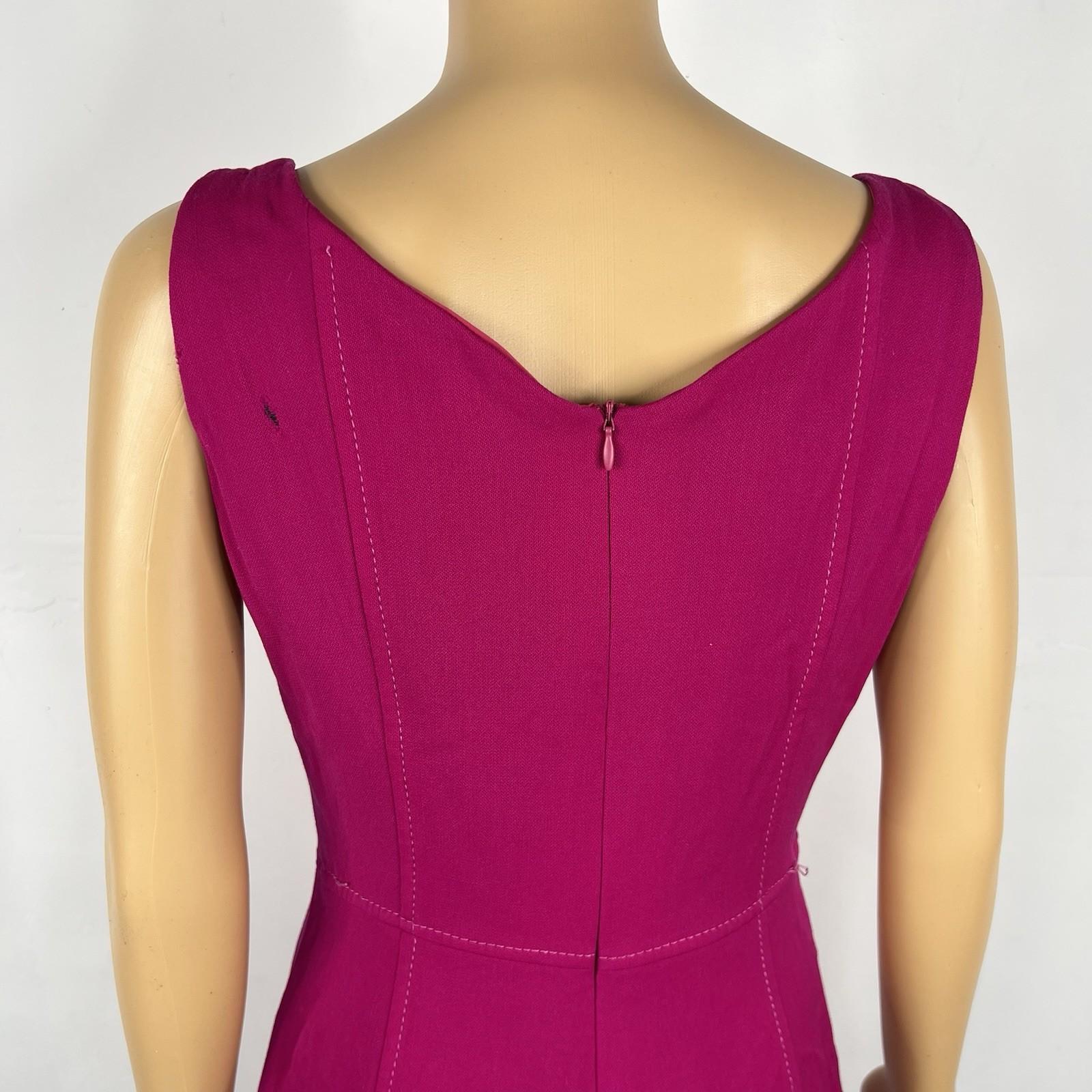 Armani Collezioni Virgin Wool Sleeveless Sheath Dress Size 12 Made In Italy