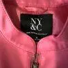 10-284.jpg New York & Co Faux Leather Peplum Hem Moto Jacket M Pink Tiered Cool Girl Chic