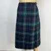 VTG Y2K Charter Club Wool Skirt Size 10P Green Multi Wrap Plaid Pleated Midi