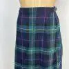 VTG Y2K Charter Club Wool Skirt Size 10P Green Multi Wrap Plaid Pleated Midi