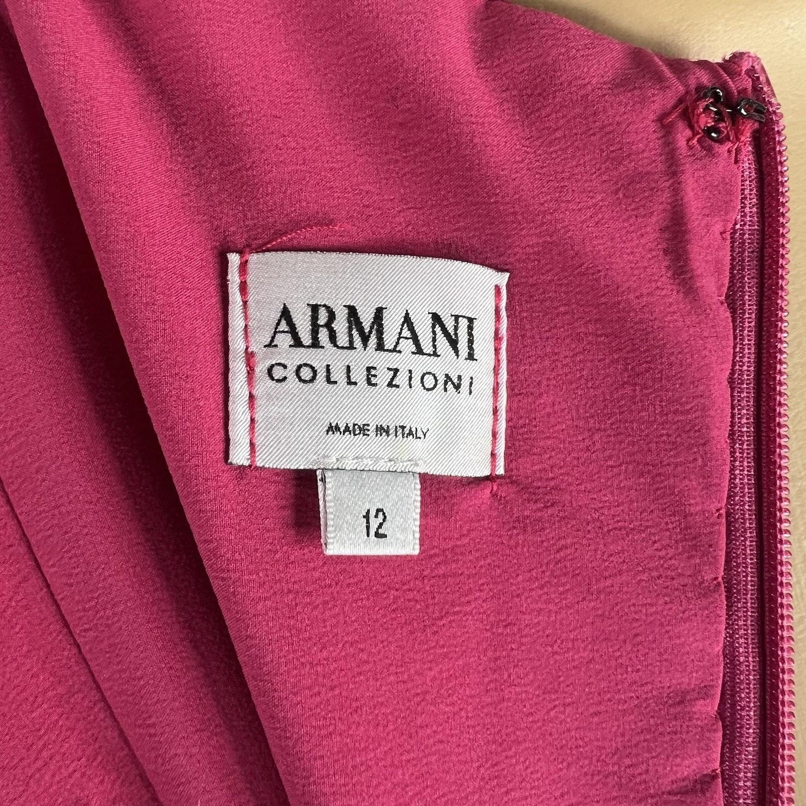 Armani Collezioni Virgin Wool Sleeveless Sheath Dress Size 12 Made In Italy