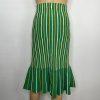 Eva Mendes Knit Sweater Pencil Skirt XL Multicolor Striped Ruffle Hem Bodycon