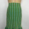 Eva Mendes Knit Sweater Pencil Skirt XL Multicolor Striped Ruffle Hem Bodycon