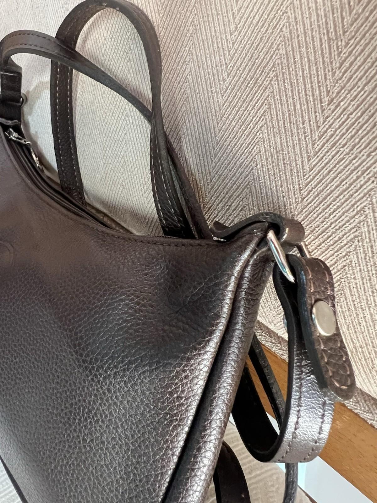 Longchamp Leather Shoulder Small Bag Purse Crossbody Brown