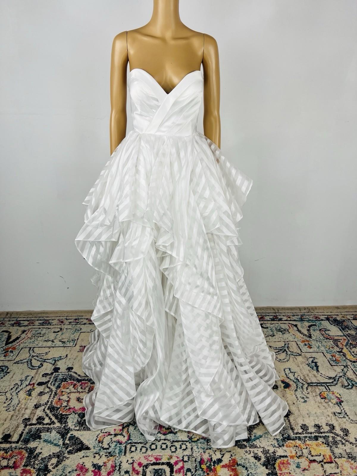 Glamour By Terani Couture Satin Ball Gown Dress 10 Black White Belted Organza