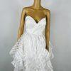 Glamour By Terani Couture Satin Ball Gown Dress 10 Black White Belted Organza