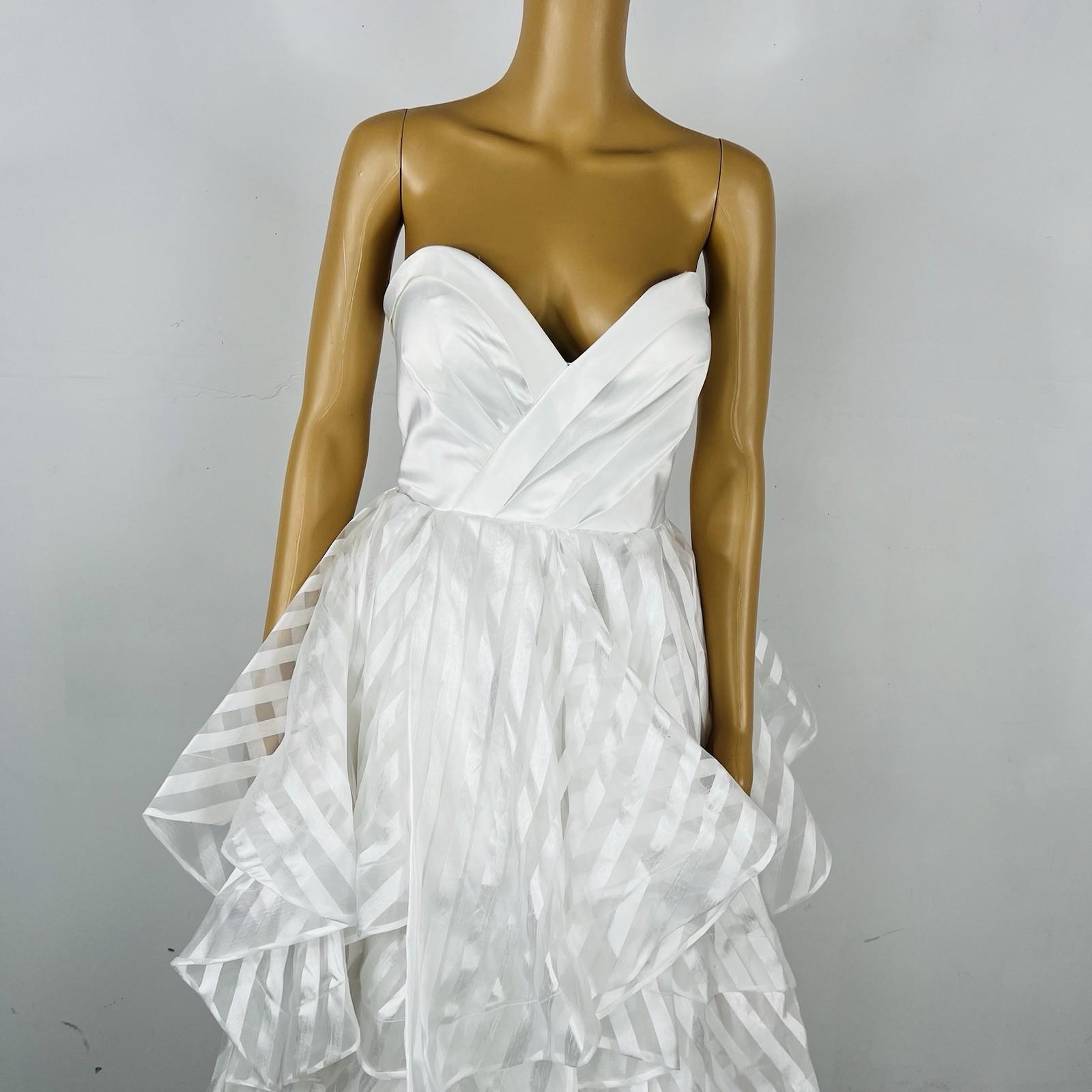 Glamour By Terani Couture Satin Ball Gown Dress 10 Black White Belted Organza