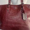 10-355.jpg Longchamp Hortensia LM Embossed Leather Tote Bag Burgundy Medium Snap Closure