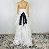 Glamour By Terani Couture Satin Ball Gown Dress 10 Black White Belted Organza