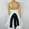 Glamour By Terani Couture Satin Ball Gown Dress 10 Black White Belted Organza