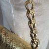 Michael Kors Gold Soft Python Leather Fulton Small Flap Shoulder Bag Clutch