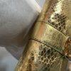 Michael Kors Gold Soft Python Leather Fulton Small Flap Shoulder Bag Clutch