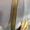 Michael Kors Gold Soft Python Leather Fulton Small Flap Shoulder Bag Clutch