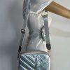 Herald Chevron Quilted Crossbody Camera Bag Detachable Coin Pouch Silver  Small