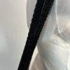 The Sak Woven Crochet Shoulder Bag Handbag Black Double Handle Large Dual Zipper