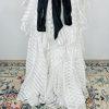 Glamour By Terani Couture Satin Ball Gown Dress 10 Black White Belted Organza