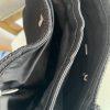 The Sak Woven Crochet Shoulder Bag Handbag Black Double Handle Large Dual Zipper
