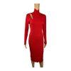 Gabrielle Union Tight Knit Sweater Dress Size L Red Long Sleeve Cutout Midi