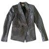 H&M Trinny Woodall  Silver Double breasted Blazer Jacket US 6 Metallic Party Y2K