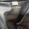 Calvin Klein Faux Leather Dress Size 4 Black Cap Sleeves Snap Button Fitted