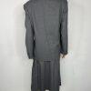 Chrisian Dior Vintage Wool Skirt Suit 16 Gray Double Breasted Pleated Pockets
