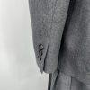 Chrisian Dior Vintage Wool Skirt Suit 16 Gray Double Breasted Pleated Pockets