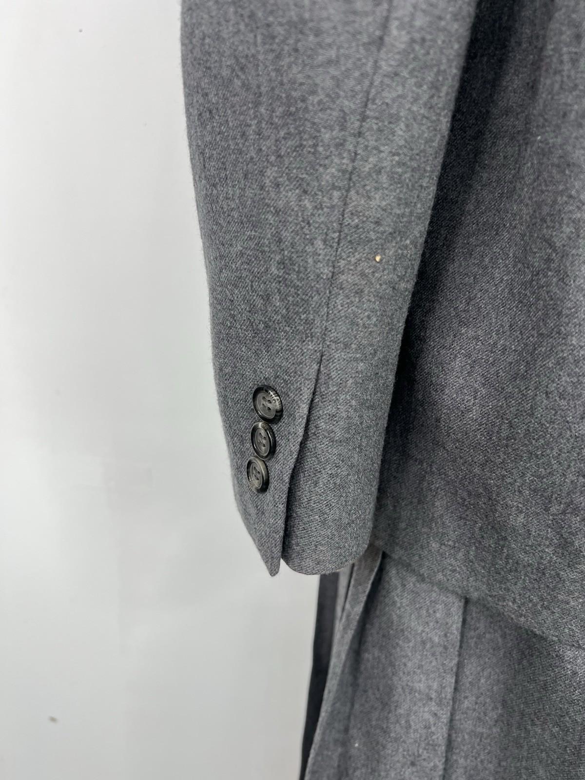Chrisian Dior Vintage Wool Skirt Suit 16 Gray Double Breasted Pleated Pockets