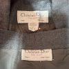 Chrisian Dior Vintage Wool Skirt Suit 16 Gray Double Breasted Pleated Pockets
