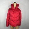 A.N.A A New Approach Women Down Puffer Jacket Size L Full Zip High Collar Red