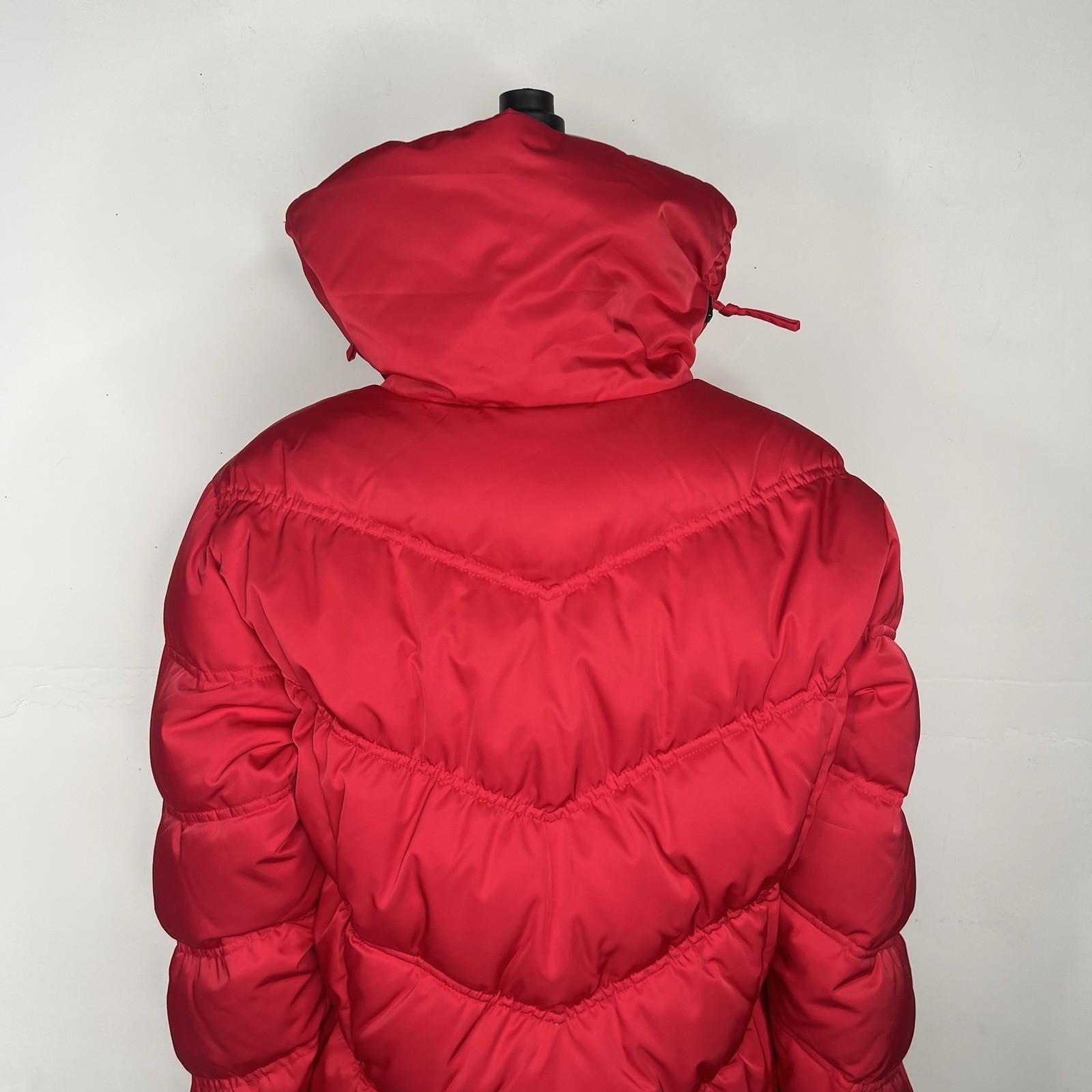 A.N.A A New Approach Women Down Puffer Jacket Size L Full Zip High Collar Red