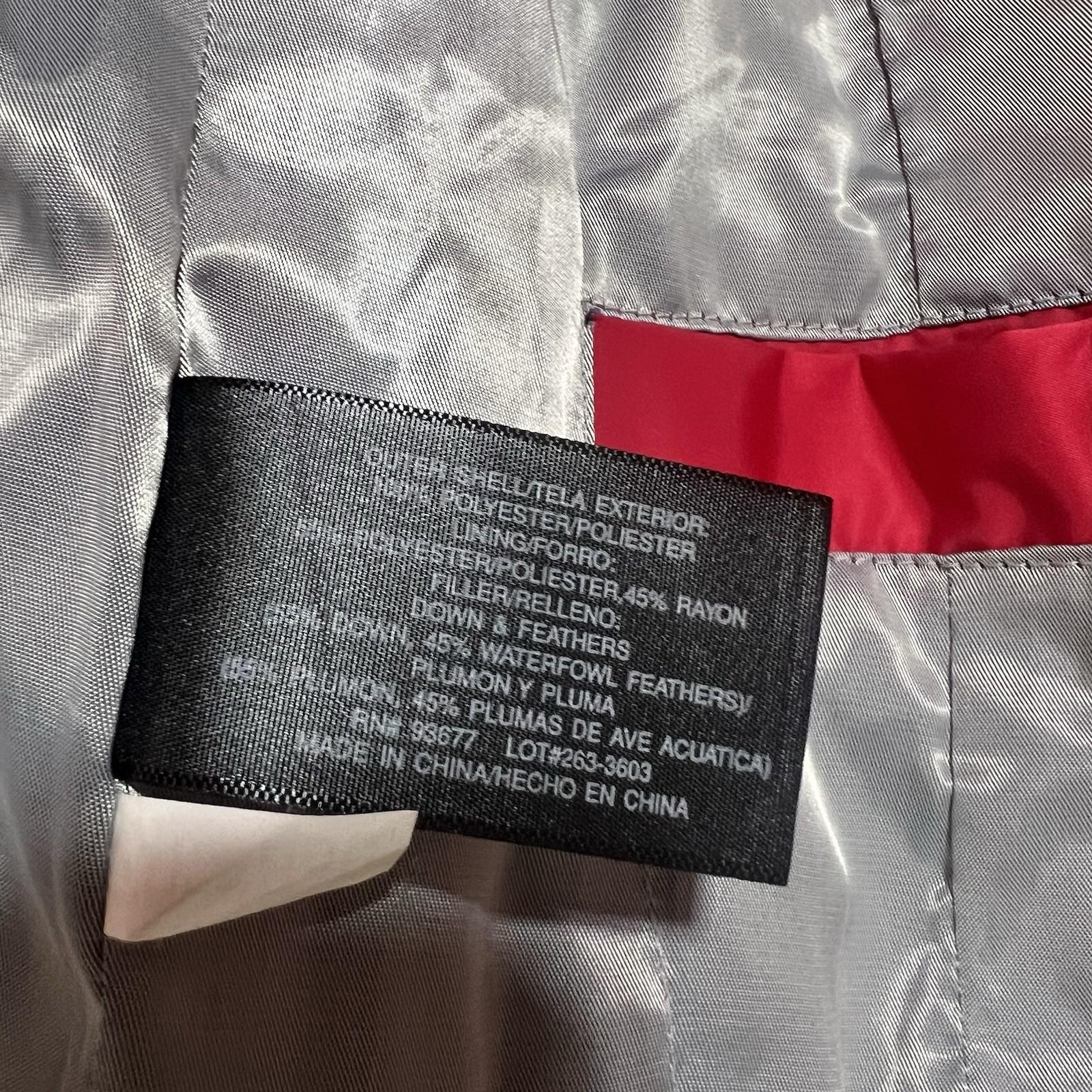 A.N.A A New Approach Women Down Puffer Jacket Size L Full Zip High Collar Red