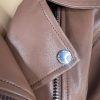 Kenneth Cole Faux Leather Moto Jacket Size L Cognac Asymmetrical Notch Collar