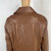 Kenneth Cole Faux Leather Moto Jacket Size L Cognac Asymmetrical Notch Collar