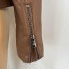 Kenneth Cole Faux Leather Moto Jacket Size L Cognac Asymmetrical Notch Collar