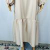 Madison Silky Like Off Shoulder Maxi Dress Size M Beige Made In Italy Ruffle