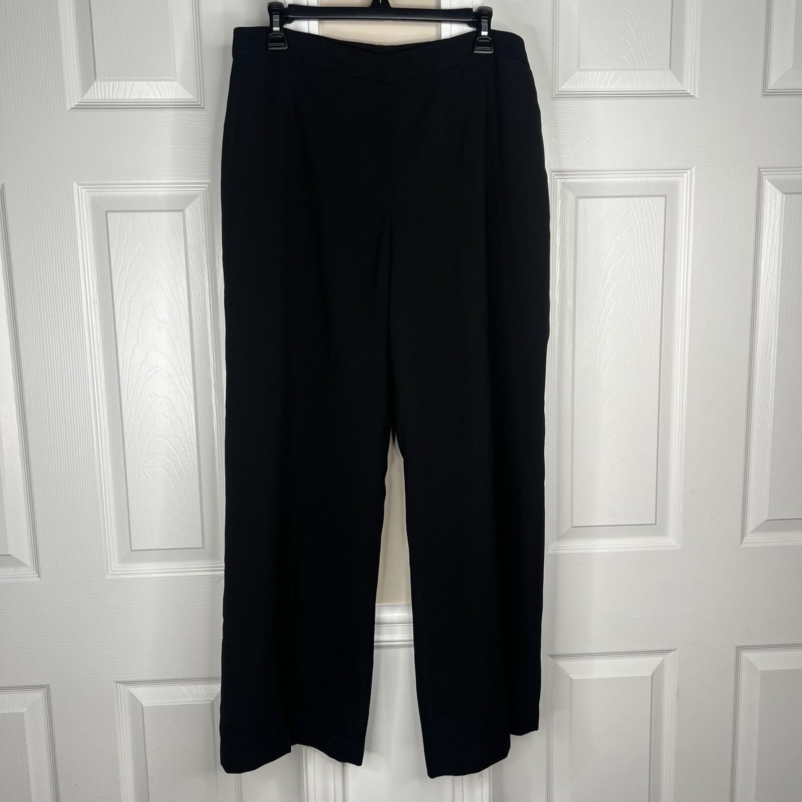 Suit Studio Polyester Pant Suit Size 14P Black Ruffle Shawl Collar Lined 2PC New