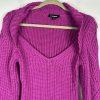Express Women Sweater Size S Magenta Chunky Cable knit V Neck Warm Y2K Soft