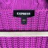 Express Women Sweater Size S Magenta Chunky Cable knit V Neck Warm Y2K Soft
