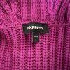 Express Women Sweater Size S Magenta Chunky Cable knit V Neck Warm Y2K Soft